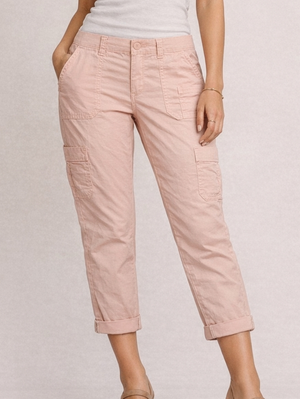 Lee Pink Relaxed Fit Crop Pants NWT